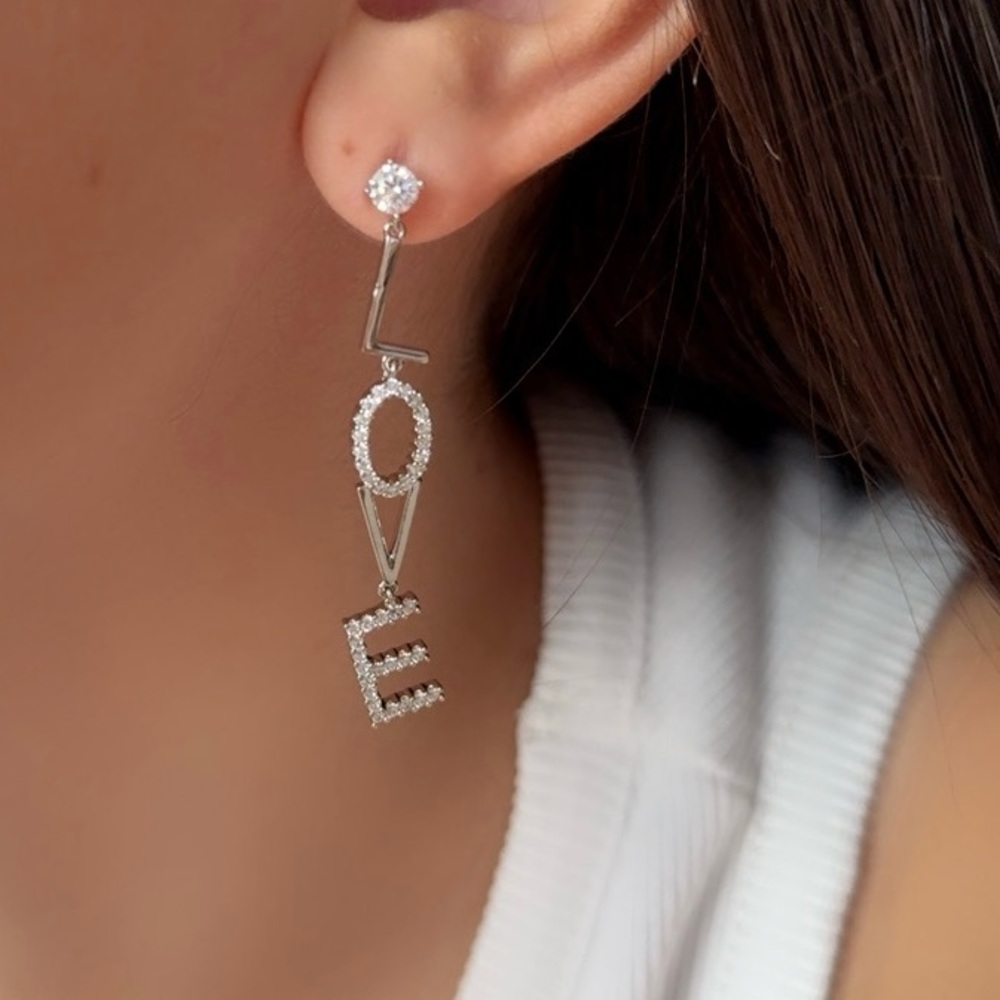 Love Dangle Earrings | 925 Sterling Silver | Luxury Jewelry